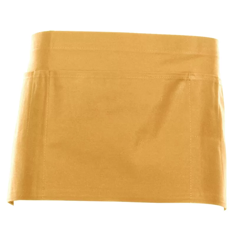 Tablier de barman court en coton, multipoches, 280 g/m²