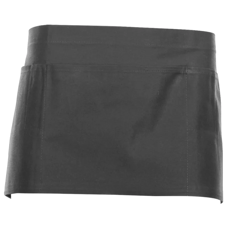Tablier de barman court en coton, multipoches, 280 g/m²