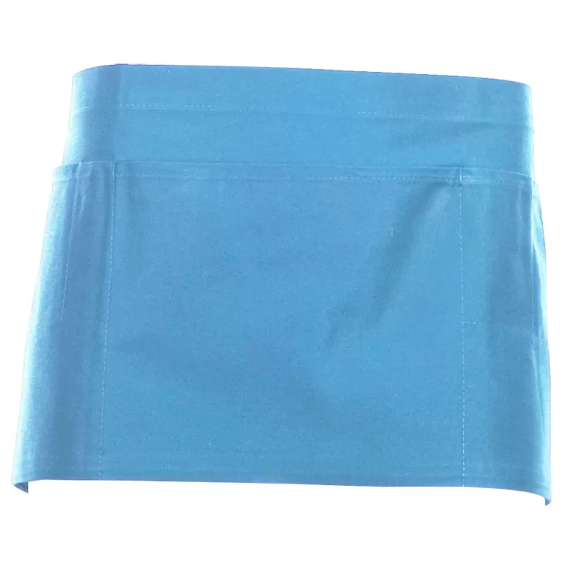 Tablier de barman court en coton, multipoches, 280 g/m²