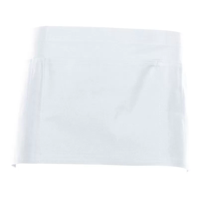 Tablier de barman court en coton, multipoches, 280 g/m²