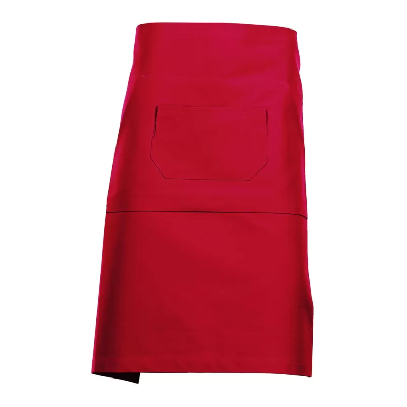 Tablier de barman mi-long en coton, multipoches, 280 g/m²