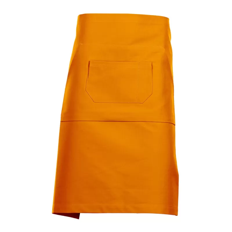 Tablier de barman mi-long en coton, multipoches, 280 g/m²