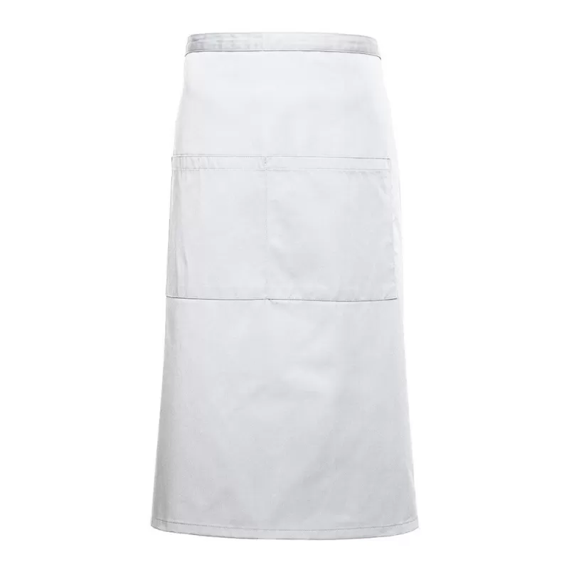 Tablier barman long en coton, 3 poches, 280 g/m²