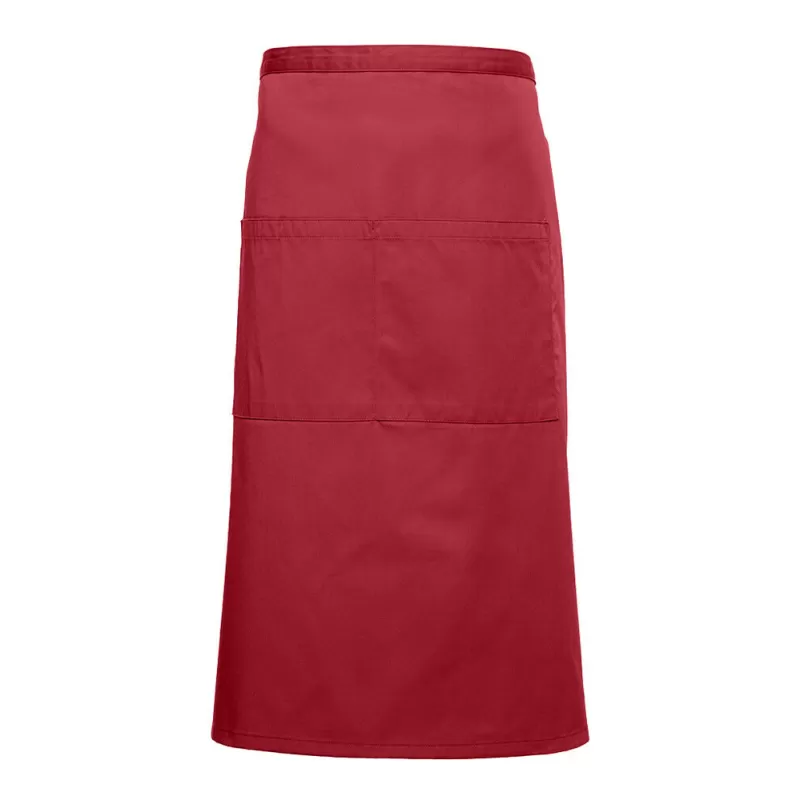 Tablier barman long en coton, 3 poches, 280 g/m²