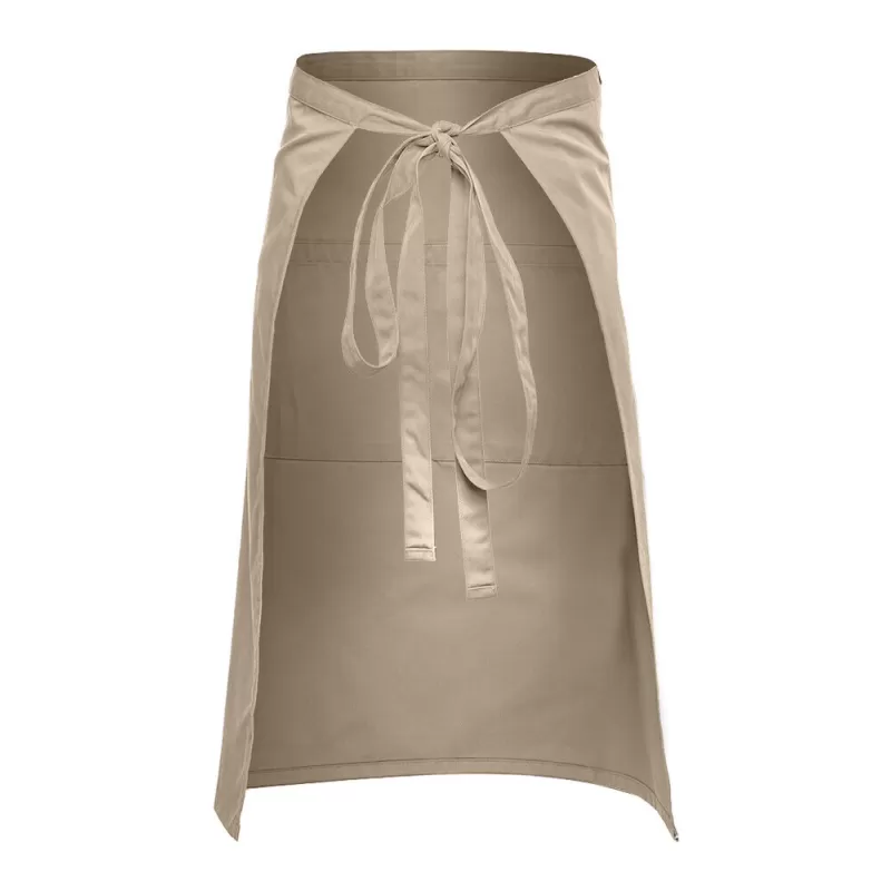 Tablier barman long en coton, 3 poches, 280 g/m²