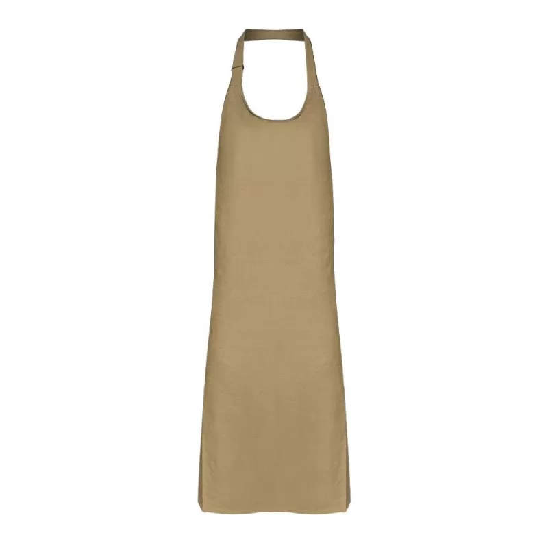 Tablier à bavette sans poches en polycoton ajustable, 240 g/m²