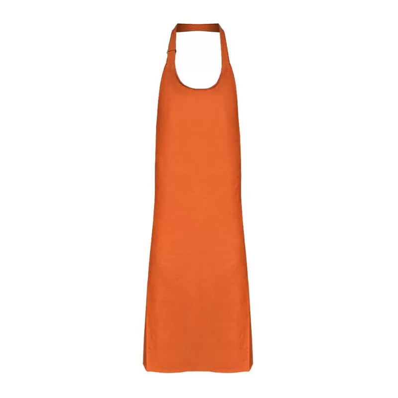 Tablier à bavette sans poches en polycoton ajustable, 240 g/m²