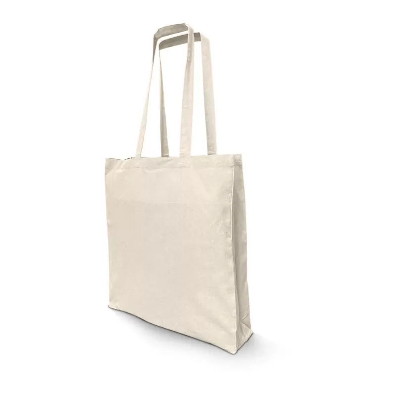 Sac shopping en coton recyclé avec soufflet, 200 g/m²