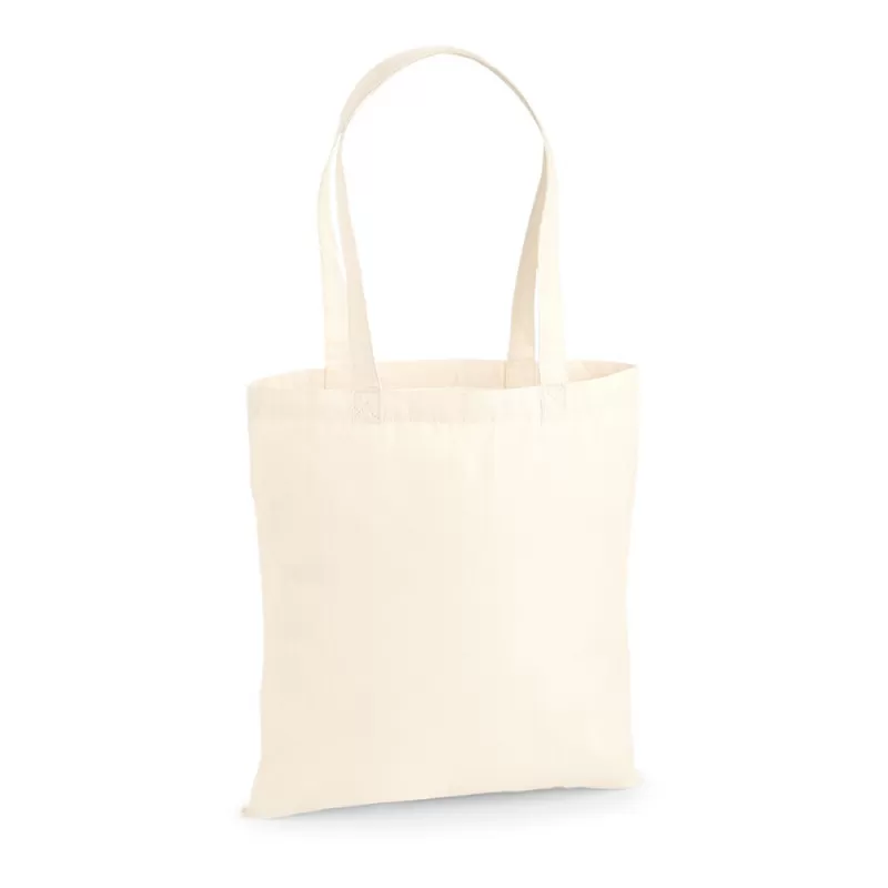 Sac shopping coton certifié Oeko-tex avec anses longues, 150 g/m²