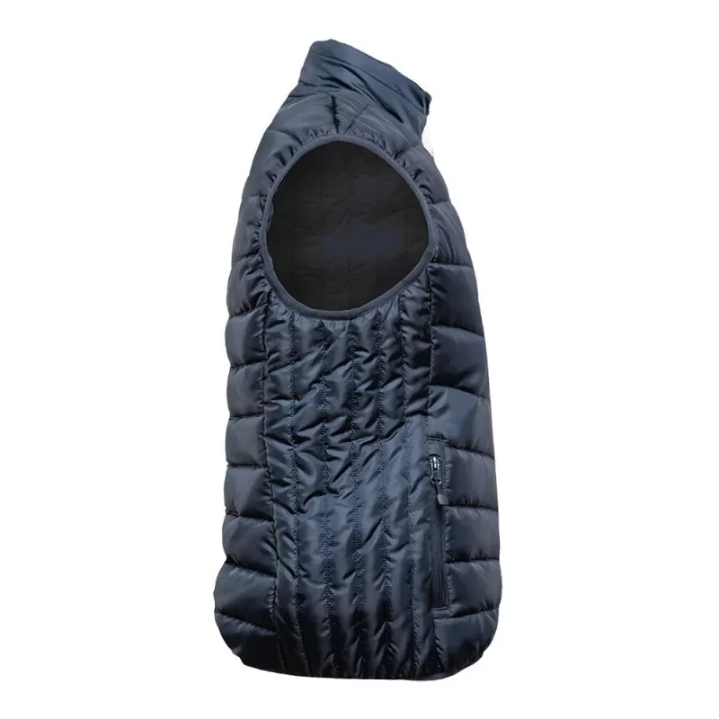 Bodywarmer homme en polyester recyclé, fermeture zippée, poches latérales, 160 g/m²