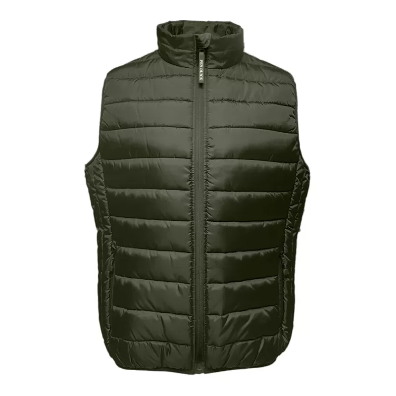 Bodywarmer homme en polyester recyclé, fermeture zippée, poches latérales, 160 g/m²