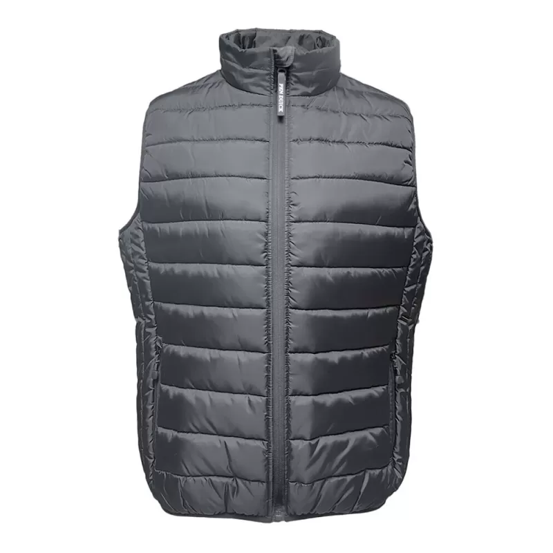 Bodywarmer homme en polyester recyclé, fermeture zippée, poches latérales, 160 g/m²
