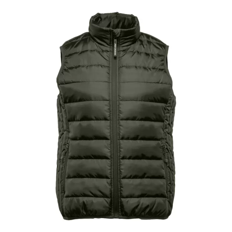 Bodywarmer femme en polyester recyclé, fermeture zippée, poches latérales, 160 g/m²