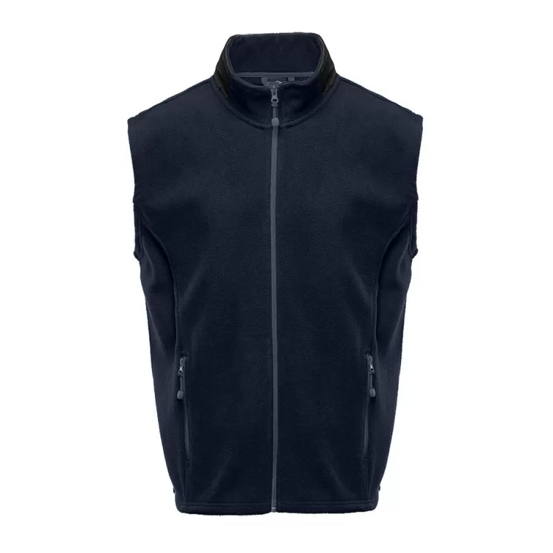 Bodywarmer polaire contrasté, fermeture et poches zippées contrastées, 300 g/m²