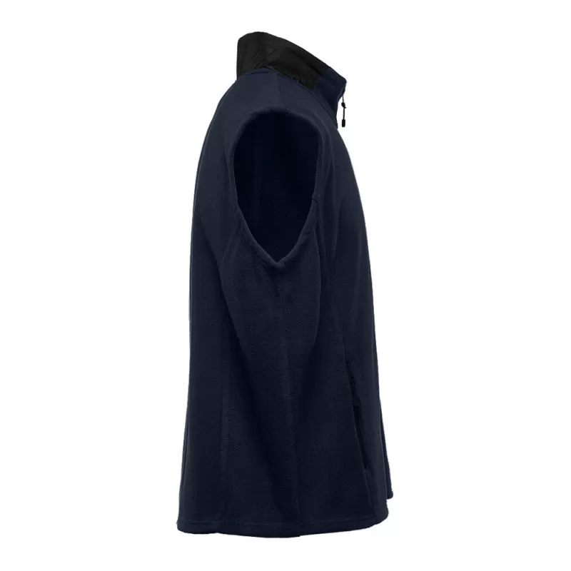 Bodywarmer polaire contrasté, fermeture et poches zippées contrastées, 300 g/m²