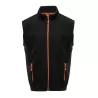 Bodywarmer polaire contrasté, fermeture et poches zippées contrastées, 300 g/m²