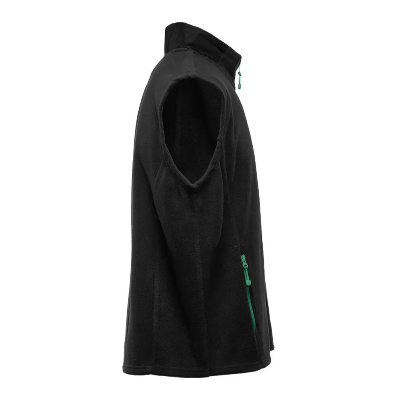 Bodywarmer polaire contrasté, fermeture et poches zippées contrastées, 300 g/m²
