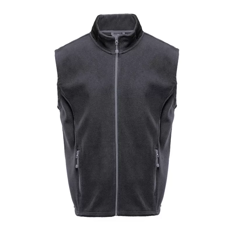 Bodywarmer polaire contrasté, fermeture et poches zippées contrastées, 300 g/m²