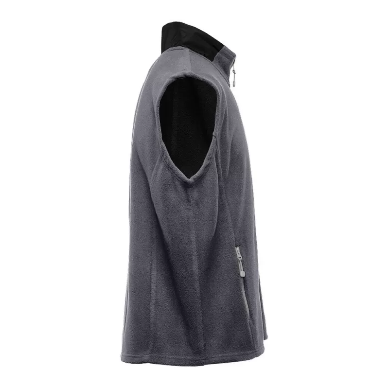 Bodywarmer polaire contrasté, fermeture et poches zippées contrastées, 300 g/m²