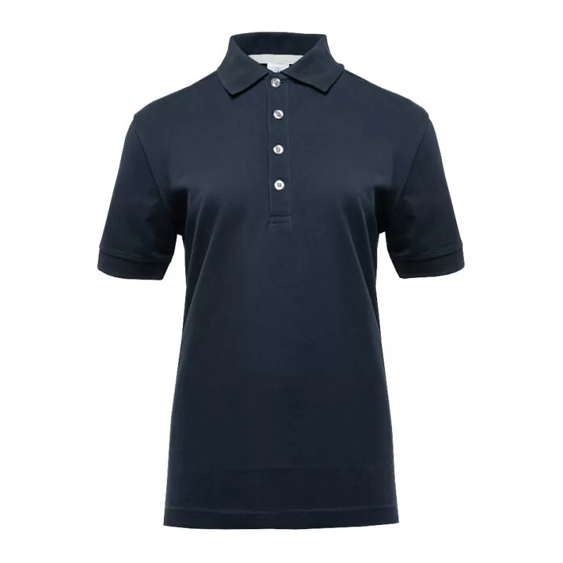 Polo femme avec boutons contrastés en coton piqué lavable à 60°C, 210 g/m²