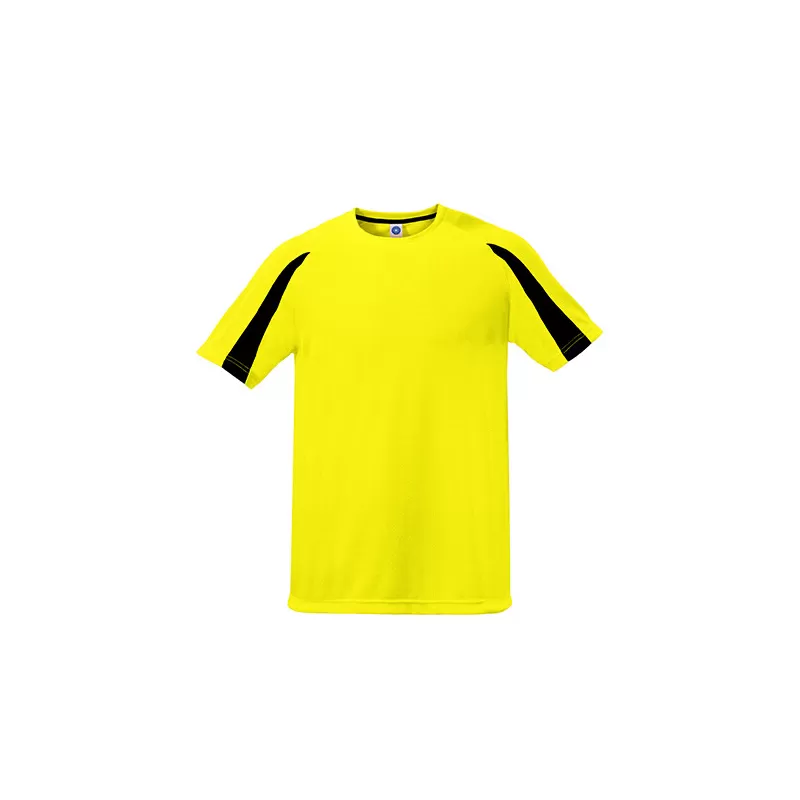 T-shirt de sport bicolore en polyester séchage rapide, manches raglan, 140 g/m²