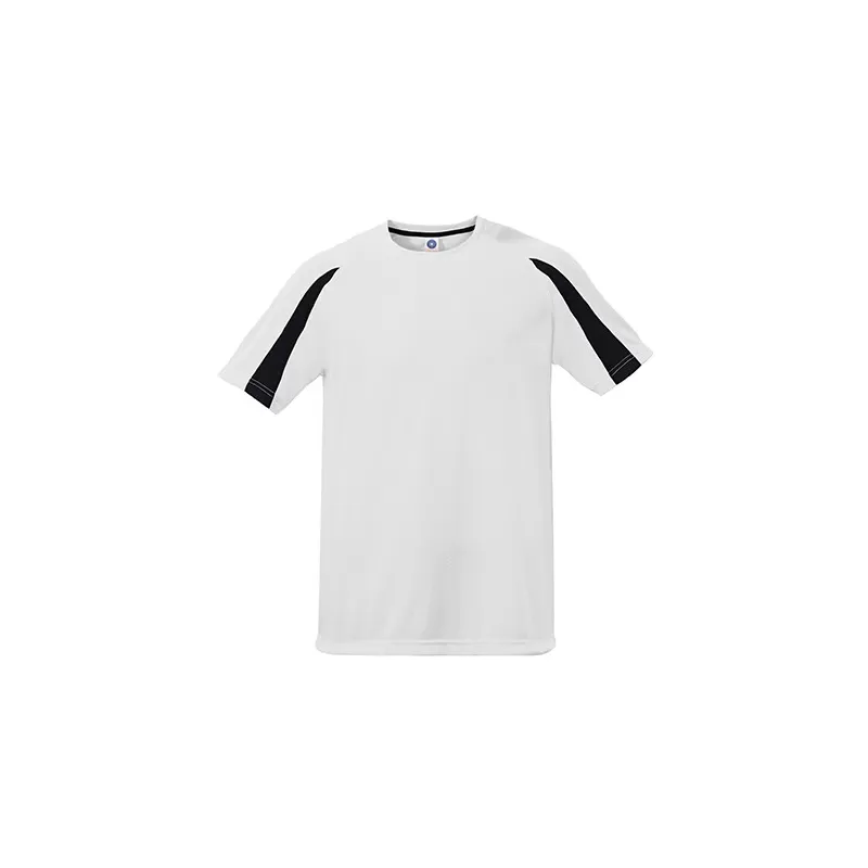T-shirt de sport bicolore en polyester séchage rapide, manches raglan, 140 g/m²
