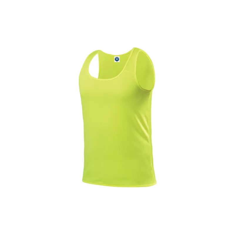 Débardeur uni en polyester texturé, évacuation active de l'humidité, 140 g/m²