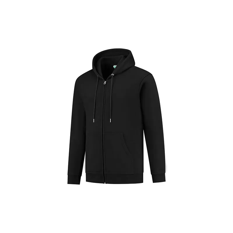 Sweat à capuche zippée en coton biologique et polyester recyclé, 300 g/m²