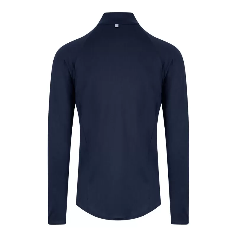 Tee-shirt de sport col zippé, matière stretch, détails réfléchissants, 280 g/m²