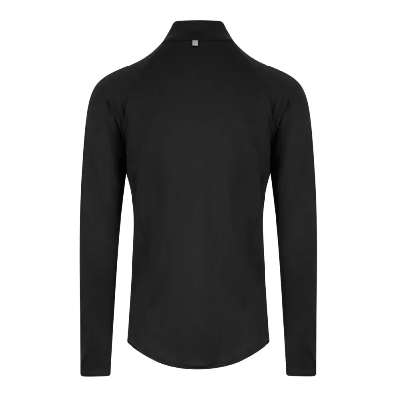 Tee-shirt de sport col zippé, matière stretch, détails réfléchissants, 280 g/m²