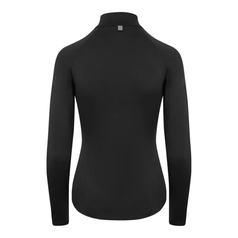 Tee-shirt de sport femme col zippé, matière stretch, détails réfléchissants, 280 g/m²