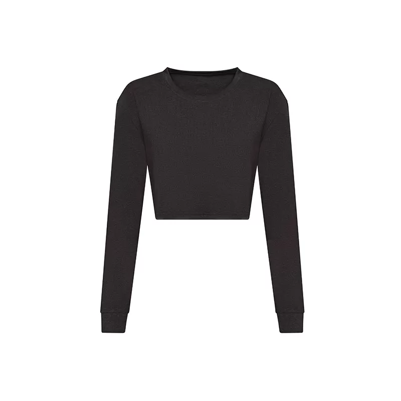 T-shirt triblend femme cropped à manches longues avec poignets, 160 g/m²