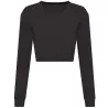 T-shirt triblend femme cropped à manches longues avec poignets, 160 g/m²