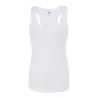 Débardeur femme coupe ajustée, dos nageur, en coton cardé, 200 g/m²