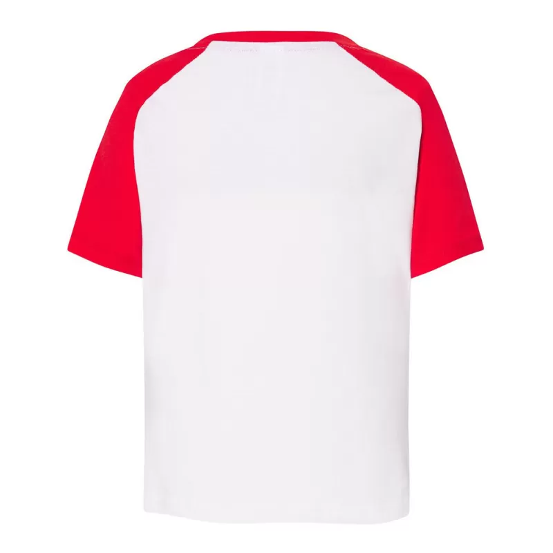 T-shirt baseball enfant, col et manches raglan contrastées en coton pré-rétréci, 155 g/m²