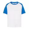T-shirt baseball enfant, col et manches raglan contrastées en coton pré-rétréci, 155 g/m²