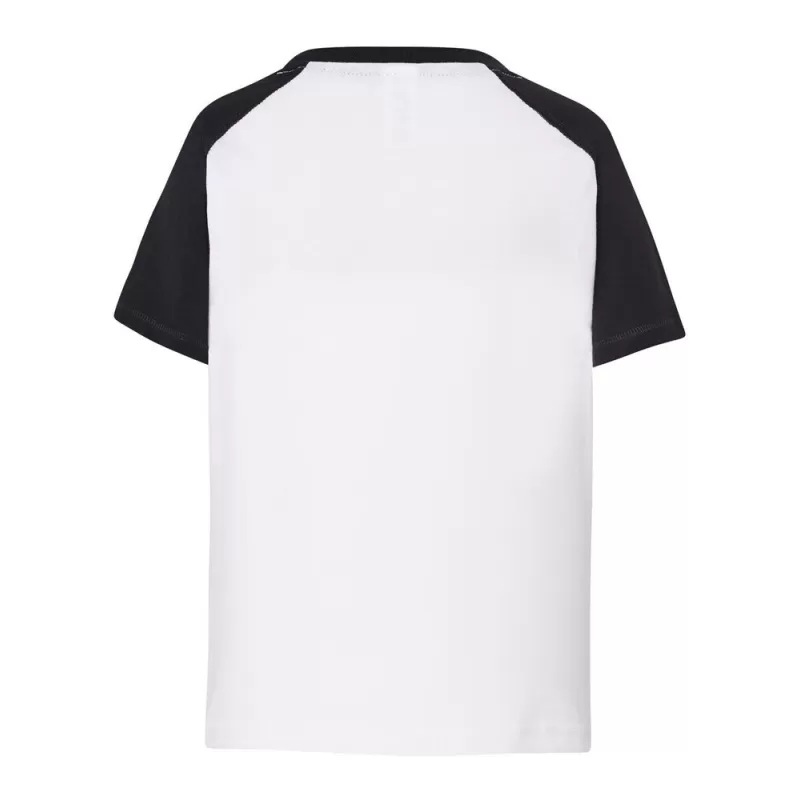 T-shirt baseball enfant, col et manches raglan contrastées en coton pré-rétréci, 155 g/m²
