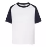 T-shirt baseball enfant, col et manches raglan contrastées en coton pré-rétréci, 155 g/m²