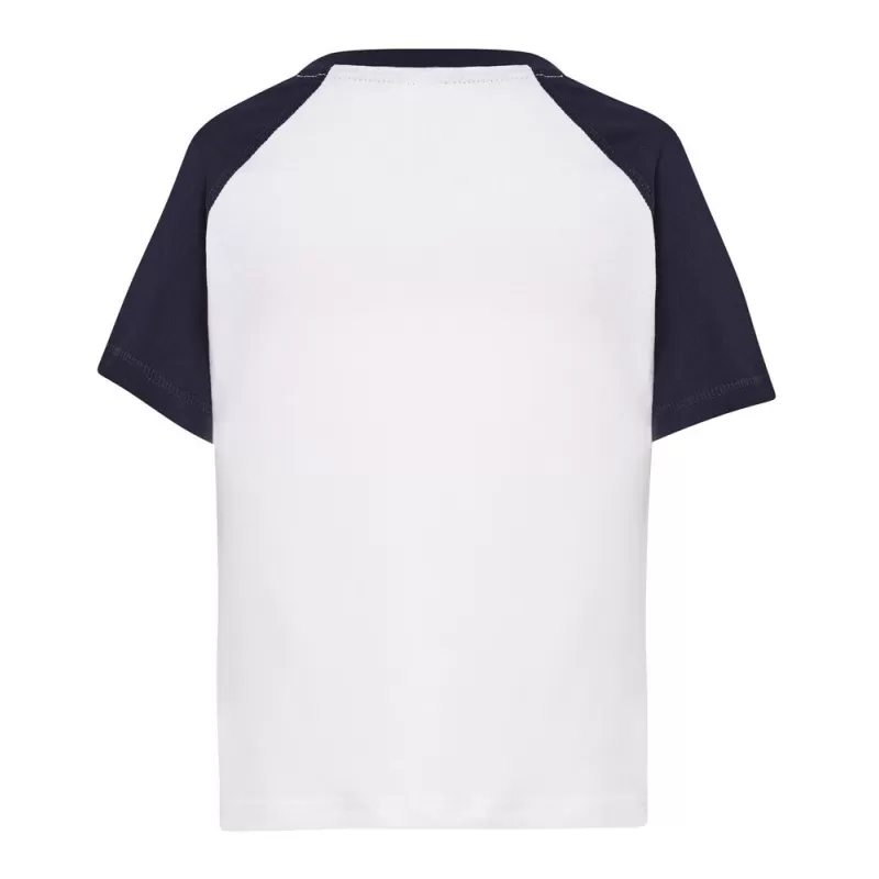T-shirt baseball enfant, col et manches raglan contrastées en coton pré-rétréci, 155 g/m²