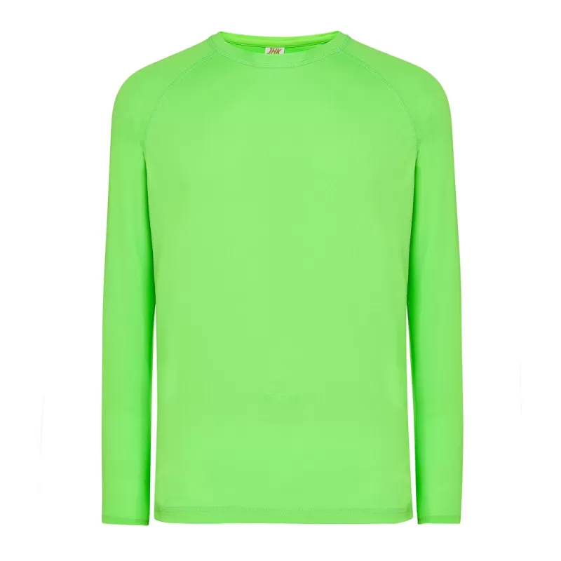 Tee-shirt de sport manches longues manches raglan en polyester, 130 g/m²