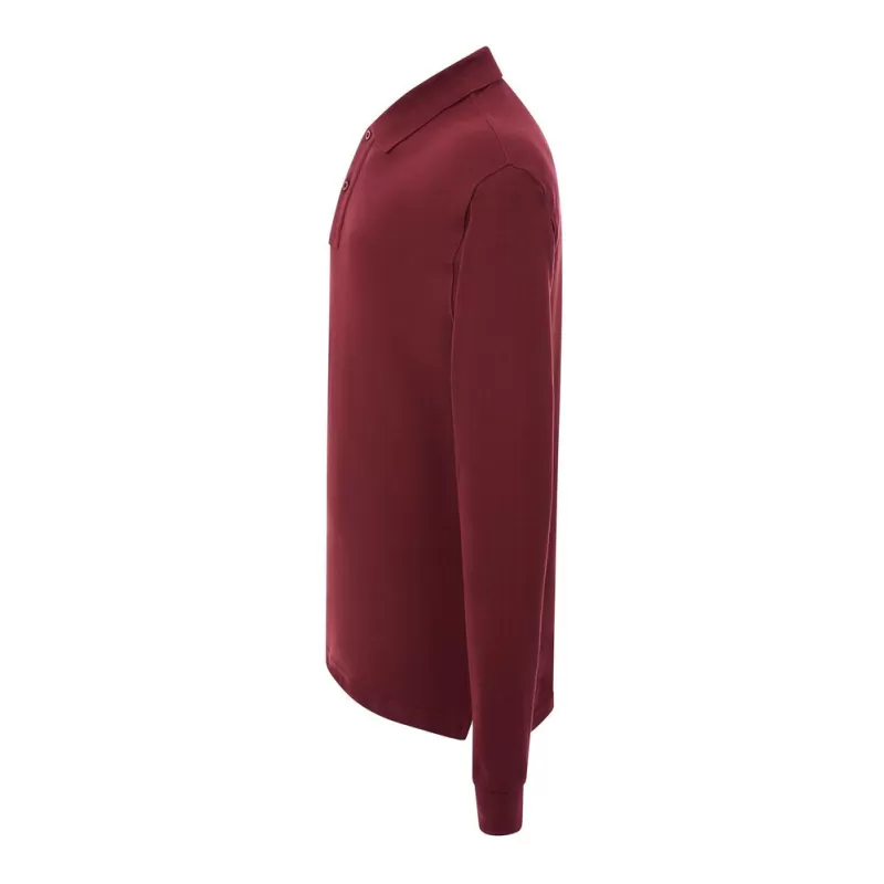Polo manches longues homme en coton pré-rétréci, maille piquée, 210 g/m²
