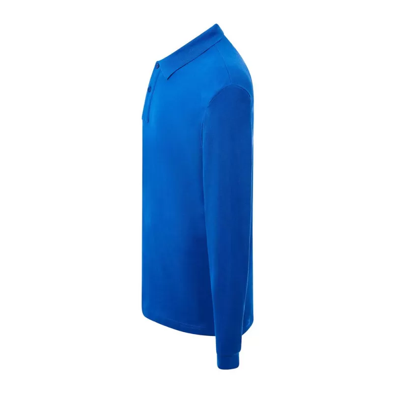 Polo manches longues homme en coton pré-rétréci, maille piquée, 210 g/m²