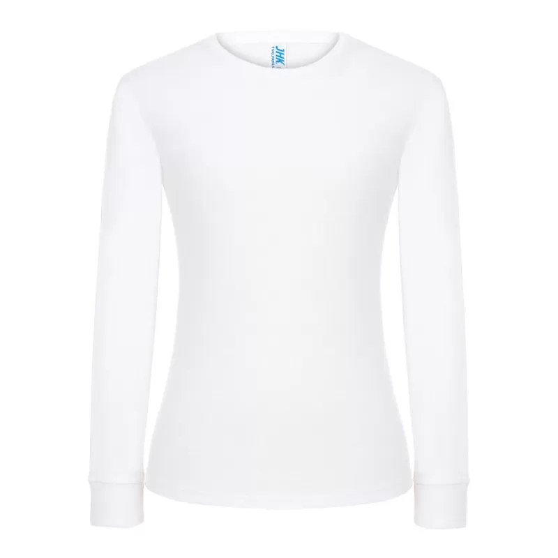 Tee-shirt femme manches longues en coton pré-rétréci, coupe droite, 170 g/m²