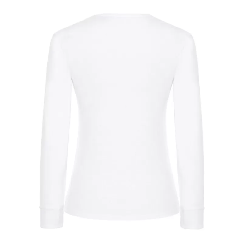 Tee-shirt femme manches longues en coton pré-rétréci, coupe droite, 170 g/m²