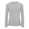 Tee-shirt femme manches longues en coton pré-rétréci, coupe droite, 170 g/m²