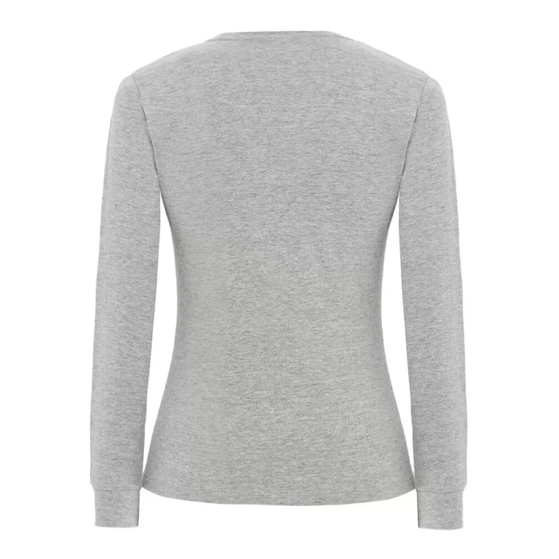Tee-shirt femme manches longues en coton pré-rétréci, coupe droite, 170 g/m²