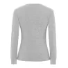 Tee-shirt femme manches longues en coton pré-rétréci, coupe droite, 170 g/m²