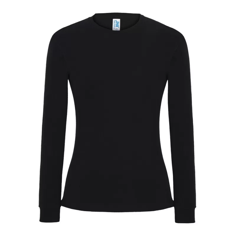 Tee-shirt femme manches longues en coton pré-rétréci, coupe droite, 170 g/m²