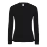 Tee-shirt femme manches longues en coton pré-rétréci, coupe droite, 170 g/m²