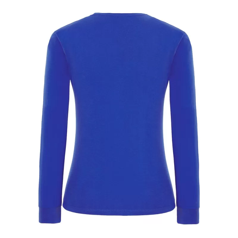 Tee-shirt femme manches longues en coton pré-rétréci, coupe droite, 170 g/m²